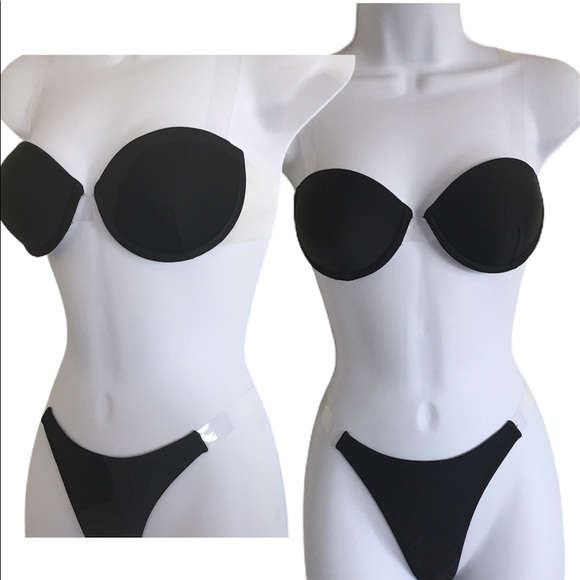 Fashion Black Transparent Shoulder Strap Swim Set - Picture 3 of 8